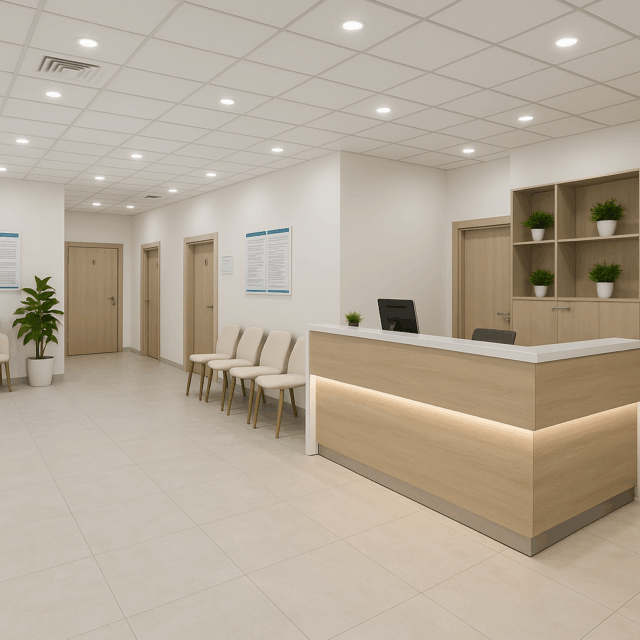 ChatGPT Image 26 окт. 2025 г., 15_50_51 Сучасний медичний центр «Євромед» у Києві — комфортний інтер’єр клініки, професійні лікарі та сучасне обладнання для точної діагностики та лікування пацієнтів.